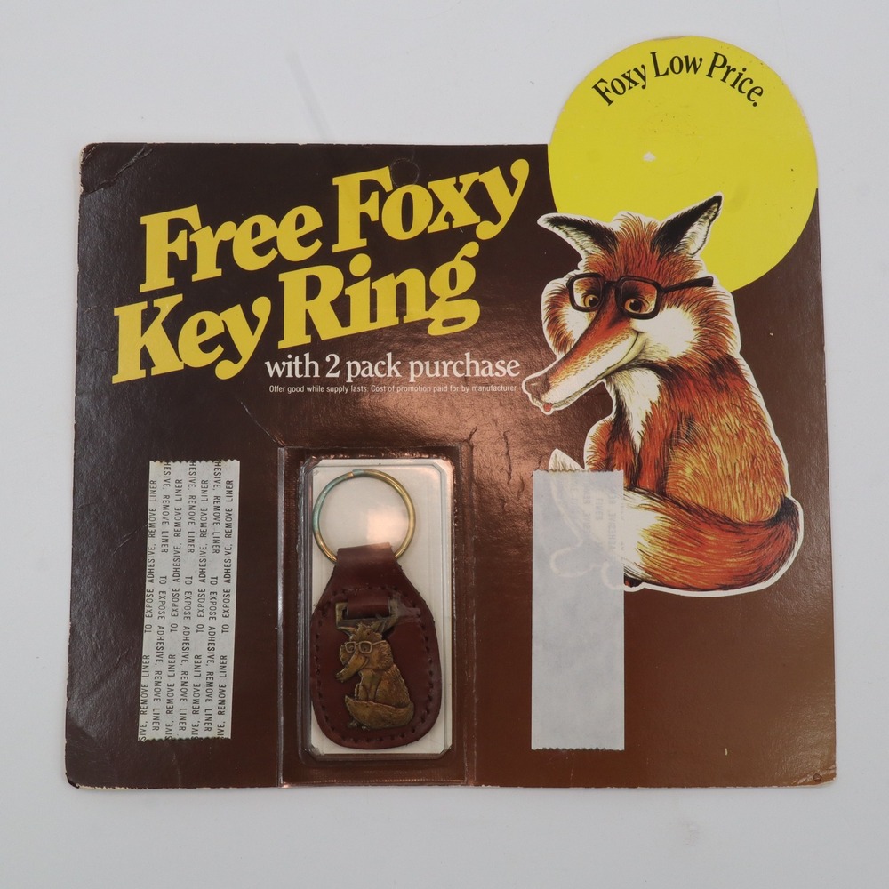 American Tobacco Co Foxy Keychain OS Brown 1990 Vintage Brass Fox Promotional
